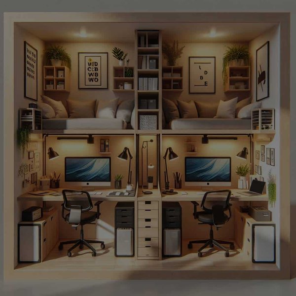 How Can You Design a Workspace for Two Remote Workers in a Small Apartment?